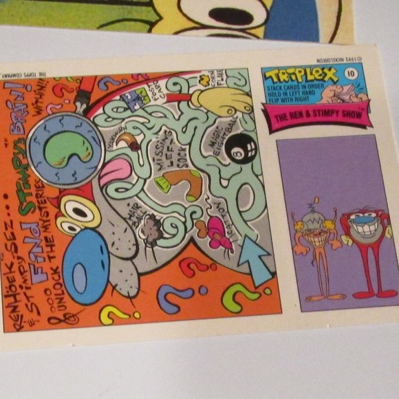 1993 Topps Nicktoons Ren & Stimpy Hairball Hiccup #10 card - Picture 2 of 2